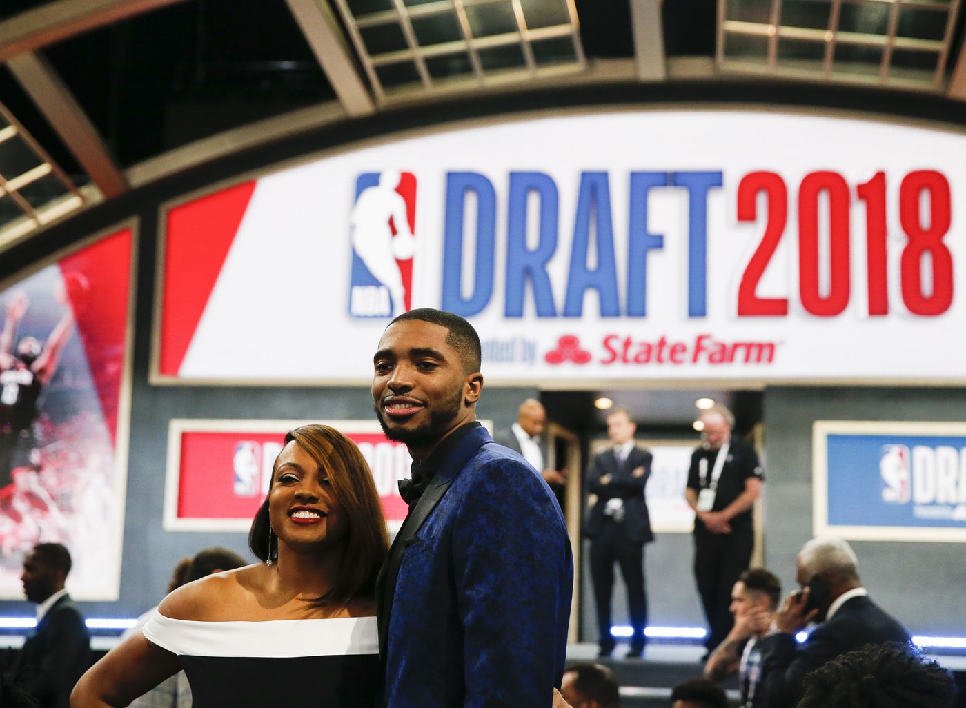 Tyneeha Rivers joined her son, Mikal Bridges, at the 2018 NBA draft. He was picked in the first round by the Sixers before being traded to the Suns.