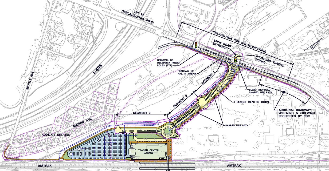 Plans for the new Claymont Transportation Center on the Philadelphia-Wilmington-Newark Septa train line